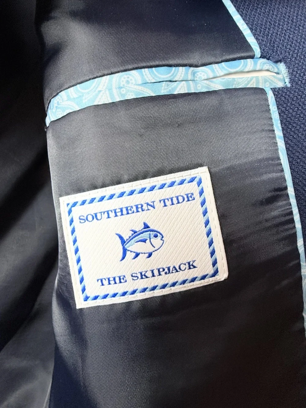 Southern Tide Men's Skipjack Navy Blue Blazer Size 44L Two Button (D)